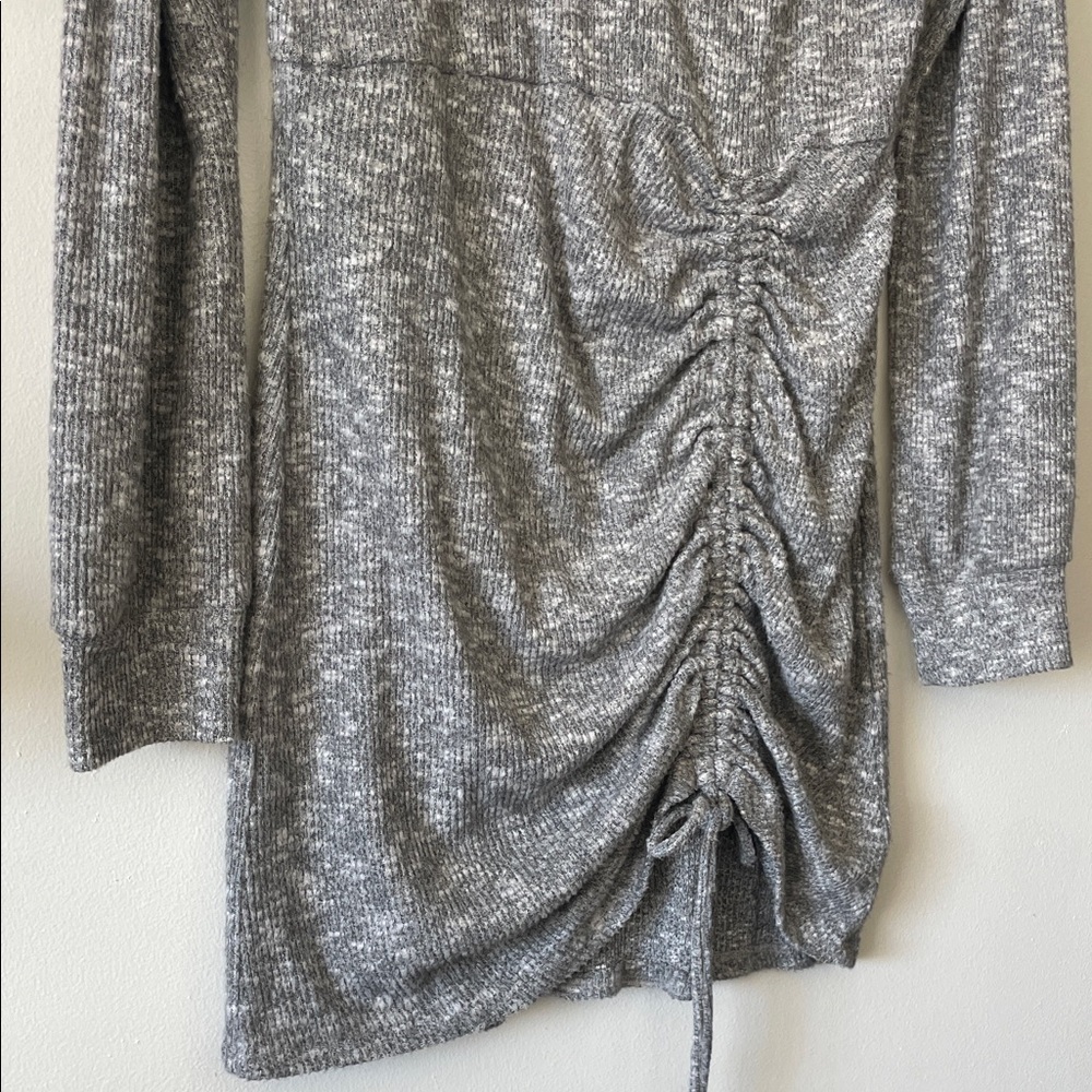 Ruched Long Sleeve sweater Dress|Xhilaration| Marled Gray| Medium| EUC - Picture 4 of 8